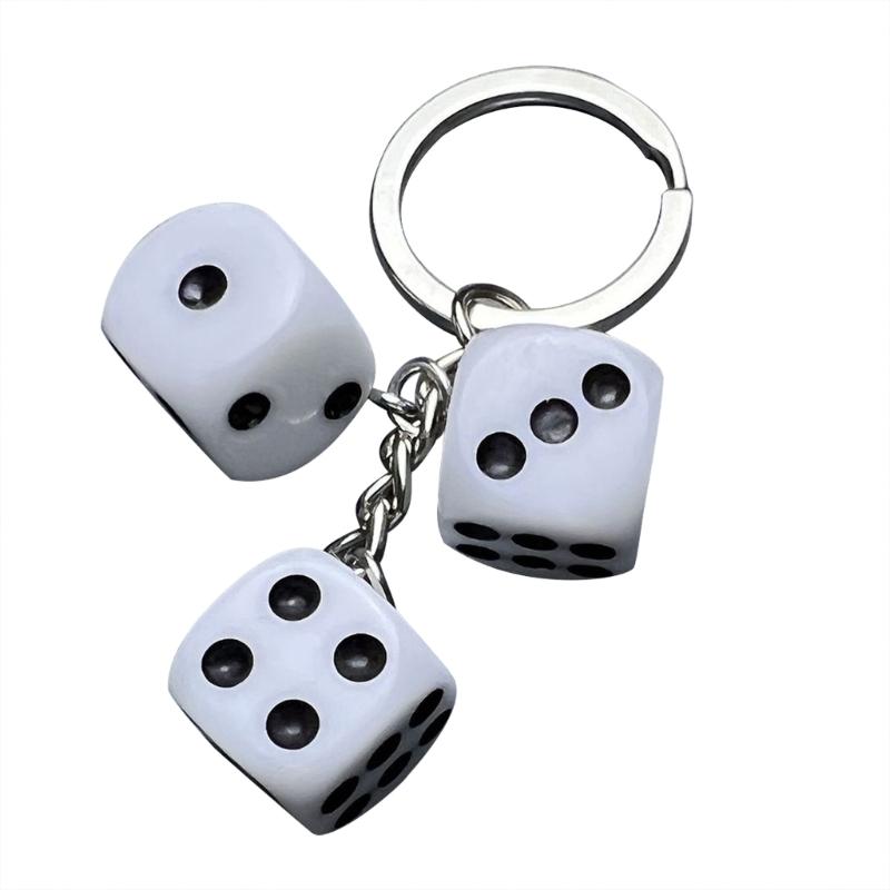 Smiling Face Dice 8 Ball Charm Keyring Backpack Decoration Handmade Pendant Keyring Fashion Bag Charm Fashion Keychain