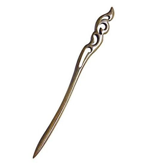 LeafIn Natural Wood Kanzashi Handmade Hairpin Black Sandalwood Single Simple Wooden Hair Accessory Yukata Kimono Traditional Wear Fashion-Neutral