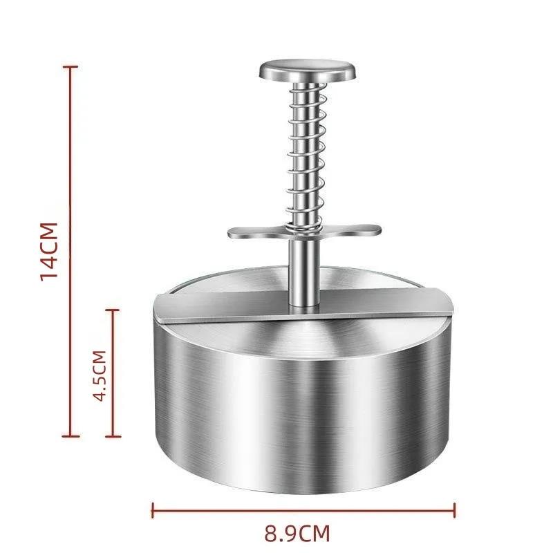 Hamburger Patty Maker Press 304 Stainless Steel Non-Stick Round Rice Ball Mold Thickness Adjusted Kitchen Beef BBQ Tools 4