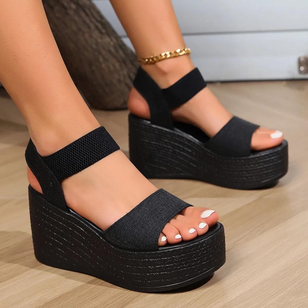 Classic 2025 Summer Heels Sandals Women Open Toe Flat Style Comfortable Size 42 43 Roman Shoes for Women Sandalias De Mujer