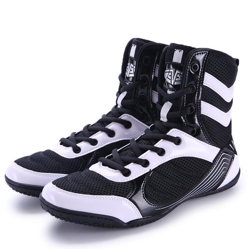Unisex High-Top Boxing Shoes for Youth Training, Competitions, Wrestling, Sanda, and General Fitness.