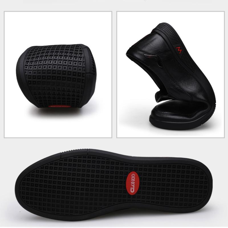 Handmade Men's Shoes Business Leather Shoes Rubber Sole Loafers Slip on Male Casual Shoes Work Office Shoe Black Flat Dress Shoe