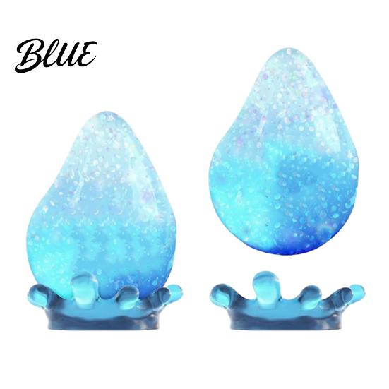 Relaxation Hand Exerciser Glitter Waterdrop Stress Relief Toy Anxiety Reduction Water Drop Shape Elastic Squeeze Sensory with Sequins Inside Portable