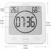 LCD Digitale Duschuhr, Badezimmeruhr Wasserdicht Duschuhr Timer Temperatur Feuchtigkeit Wand Dusche Uhr Küche Timer (