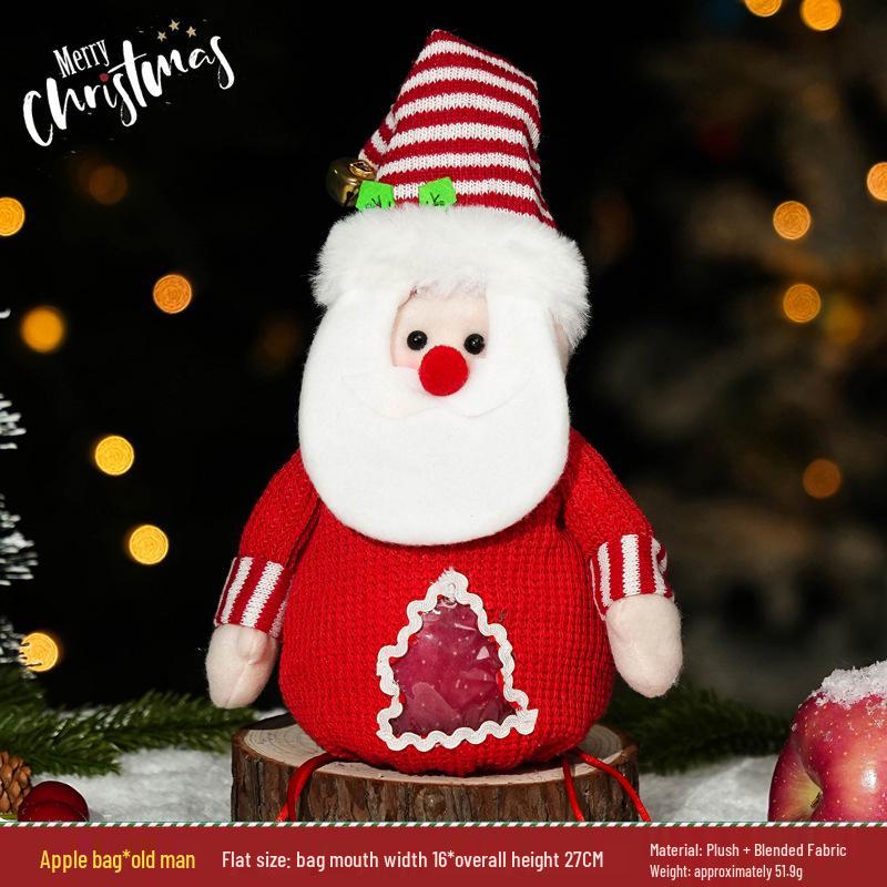 Large Santa Claus Christmas Eve Gift Bag with Pocket for Decorations