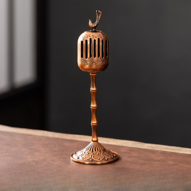 Matel Magpie Hollow Lamp Sandalwood Fragrance Censer Smoking Backflow Incense Holder Tea House Ornaments Study Room Home Decor