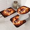 4Pcs Majestic Husky Shower Curtain Set with Non-Slip Bath Mat, Toilet Lid Cover, Contour Rug & 12 Hooks, Bathroom Decor