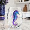 Unique Sea Creature Drinkware Octopus Stemless Wine Glass, 3D Marine Animal Printed Bar Shape Cocktail Cup Borosilicate Glassware, for Cocktails