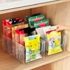 Klare Aufbewahrungsbox für die Küche mit herausnehmbaren Trennwänden, Vorratskammer-Organizer für Snacks, Gewürzpäckchen, Schrank-Caddy-Halter