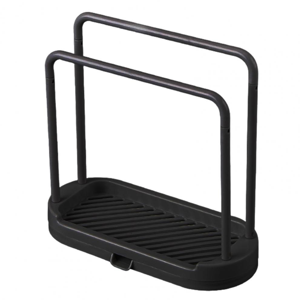 

Plastic Storage Rack With Removable Base Smooth Edges 2 Poles Water Outlet Versatile Kitchen Storage Organizer Kitchen Rack чёрный
