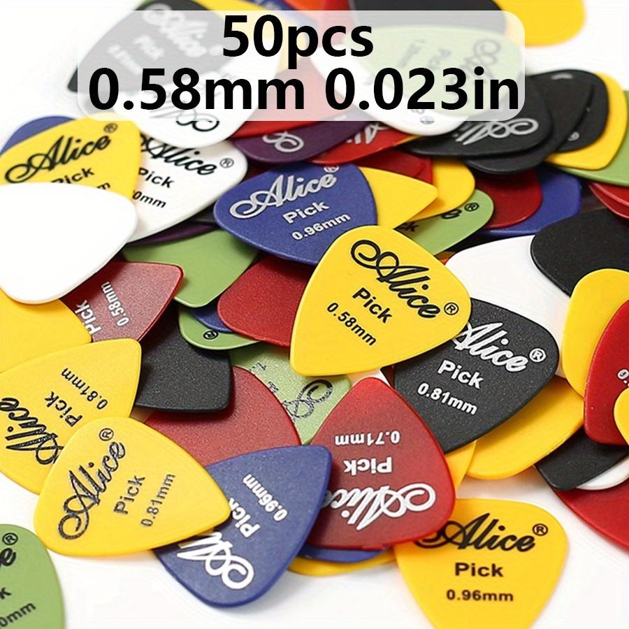 50pcs Alice Guitar Picks Bulk Matte Colorful Plectrums 0.58/0.71/0.81/0.96/1.2/1.5mm Thickness Premium ABS for Acoustic JXB