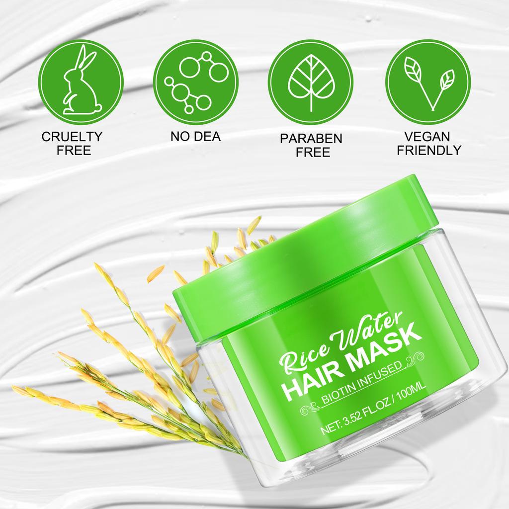 Rice Hair Mask Rice Water Conditioner Deeply Repairs And Nourishes Dry Hair 100ml