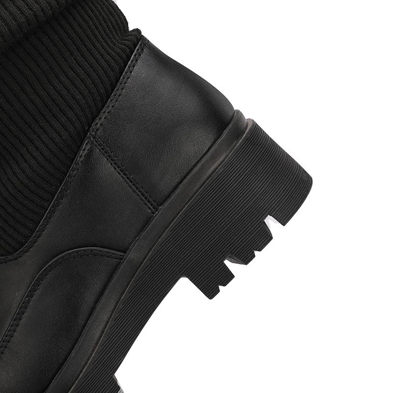 Women Snow Boots Winter Waterproof Down Patchwork Leather Platform Boots Knee High Keep Warm Plush Shoes