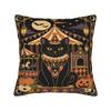 Halloween Black Cats Square Pillow Cases Witchy Moon Gothic Cushion Cover Novelty Decorative Pillowcase for Home 40x40cm