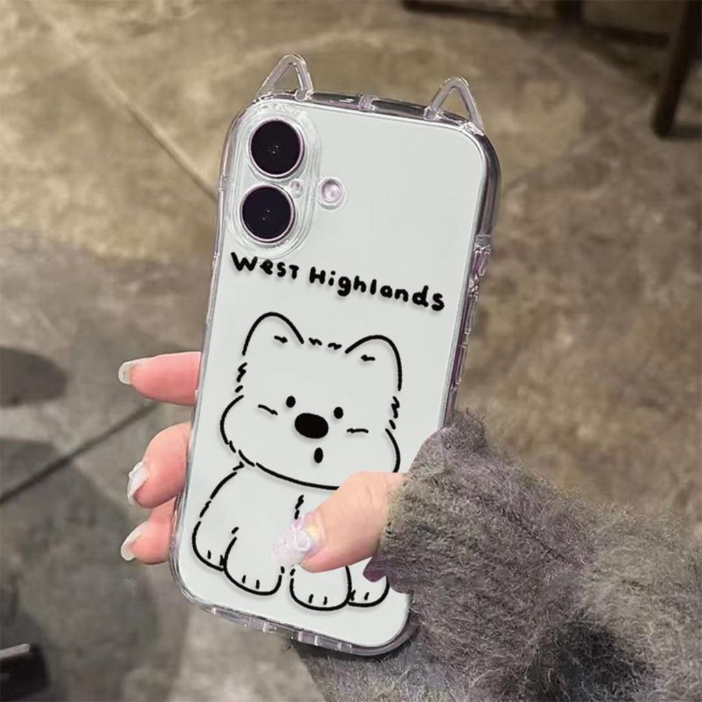 Katzenohren Vier Ecken Sturzsichere Handyhülle Halter für Apple Handyhülle Transparent für Apple Handy Schutzhülle Hochwertig für Frauen