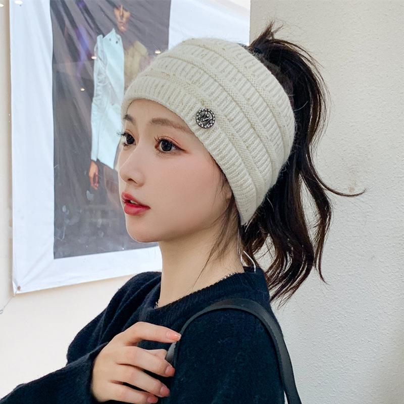 Women's Chic Knit Headband: Warm, Trendy, Ponytail-Friendly, Japanese & Korean Autumn/Winter Style