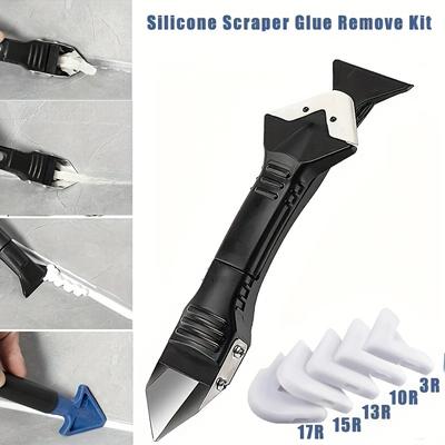 Conjunto de ferramentas 7 em 1 de silicone para raspar e selar - Acabamento de calafetagem, alisamento de rejunte e kit para cozinha, banheiro e sala de estar.