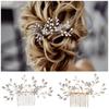 Elegant Bridal Headdress Sparkling Rhinestone Hairpin Daily Use Faux Pearl Hairclip Wedding