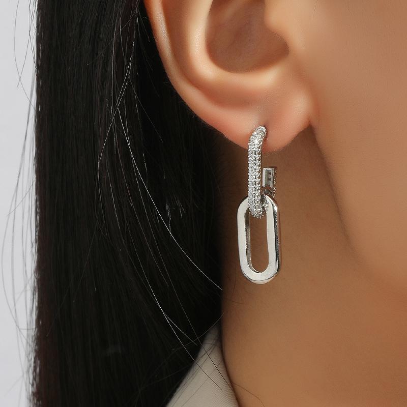 Fashion Retro Detachable Earrings Gold Color Geometric Irregular Round Drop Earrings For Women Girls Jewelry
