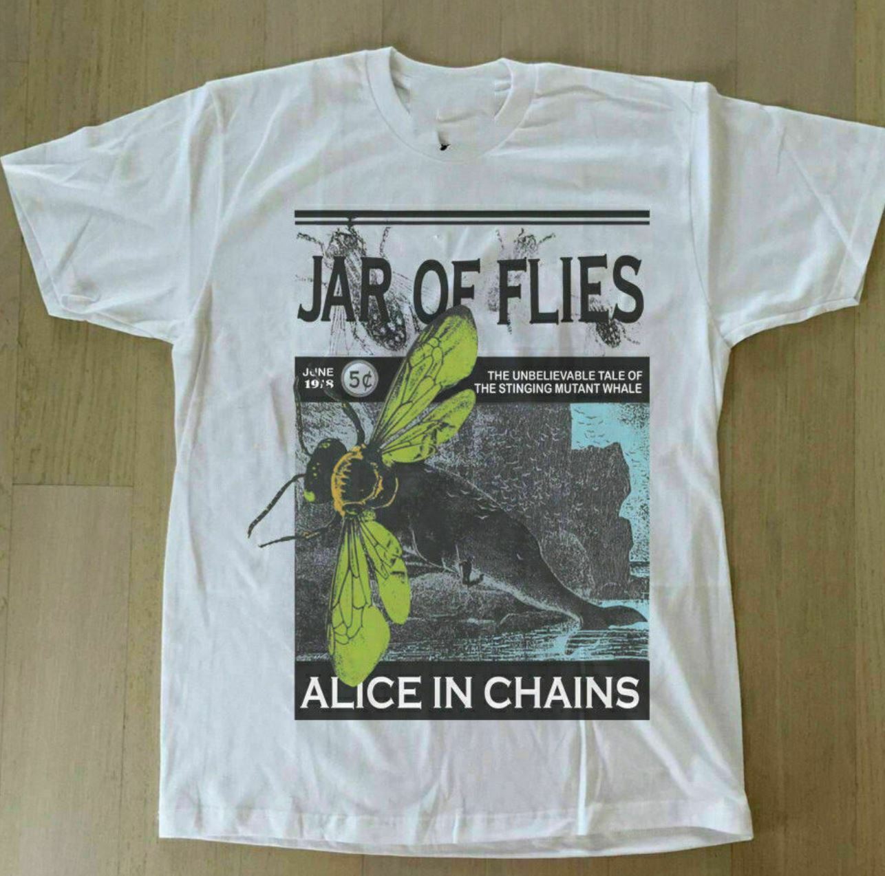 VTG 1994 Alice In Chains Jar of Flies Concert White Unisex T Shirt S