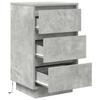 Nightstand with LED Lights Concrete Grey 38 x 34 x 65 cm