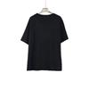 Slimming three-dimensional embroidered pleated soft lightweight breathable women's round-neck short-sleeve T-shirt