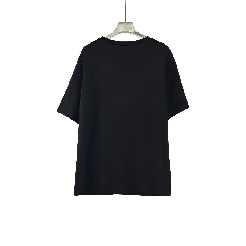 Slimming three-dimensional embroidered pleated soft lightweight breathable women's round-neck short-sleeve T-shirt