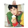 Cha Eun Woo Decken Korallenfleece Plüsch Frühling/Herbst Kpop Multifunktionale Warme Überwürfe für Zuhause Sofa Bettwäsche Überwürfe