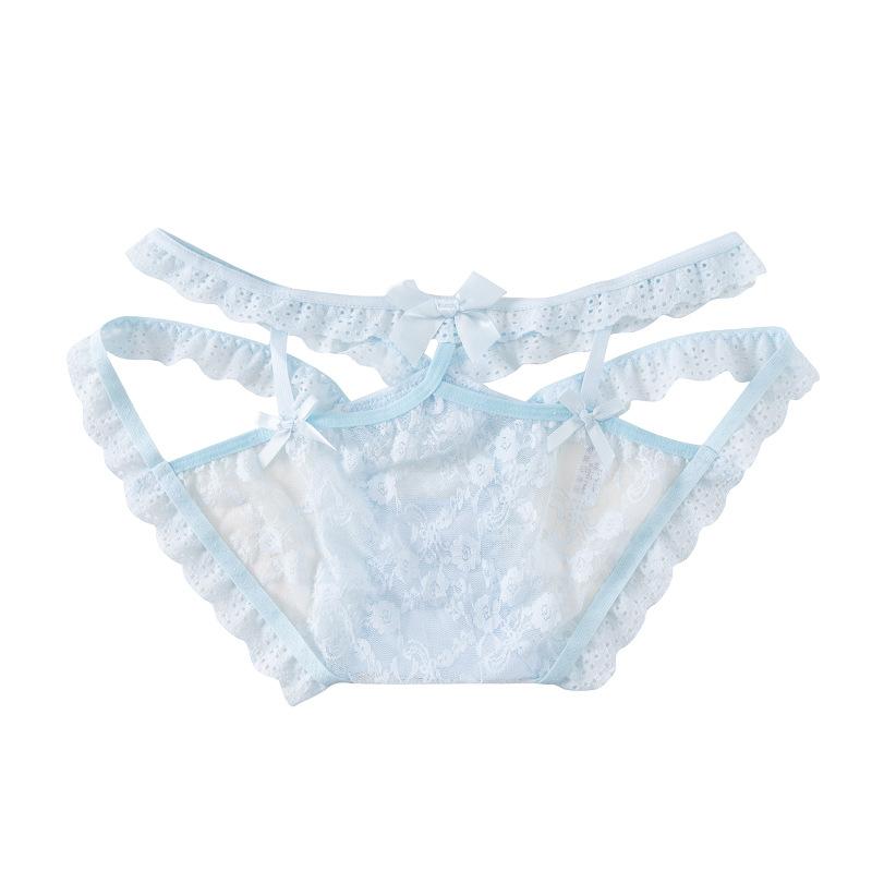 Ladies Summer Slim Pure Sexy Seduction Lace Hollowed-out Ribbon Low Rise Panties