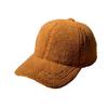 Korean-style simple and versatile wide-brimmed lamb wool baseball cap for women, new winter warm large-head circumference duckbill hat for men