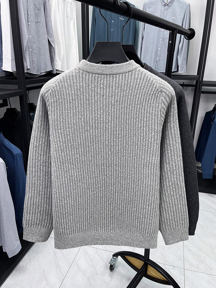 Herren 2025 Rundhals Warmer Strickpullover - Lässiger Plus Samt Basis Layer