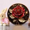 Metal Wall Art Poster, Round Rose Wreath Home Decor Gift