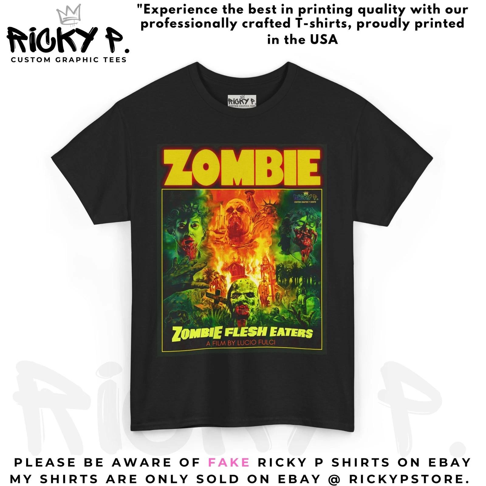 Зомби Рики П «Пожиратели плоти зомби» 1979 Лучио Фульчи Унисекс Футболка из плотного хлопка S