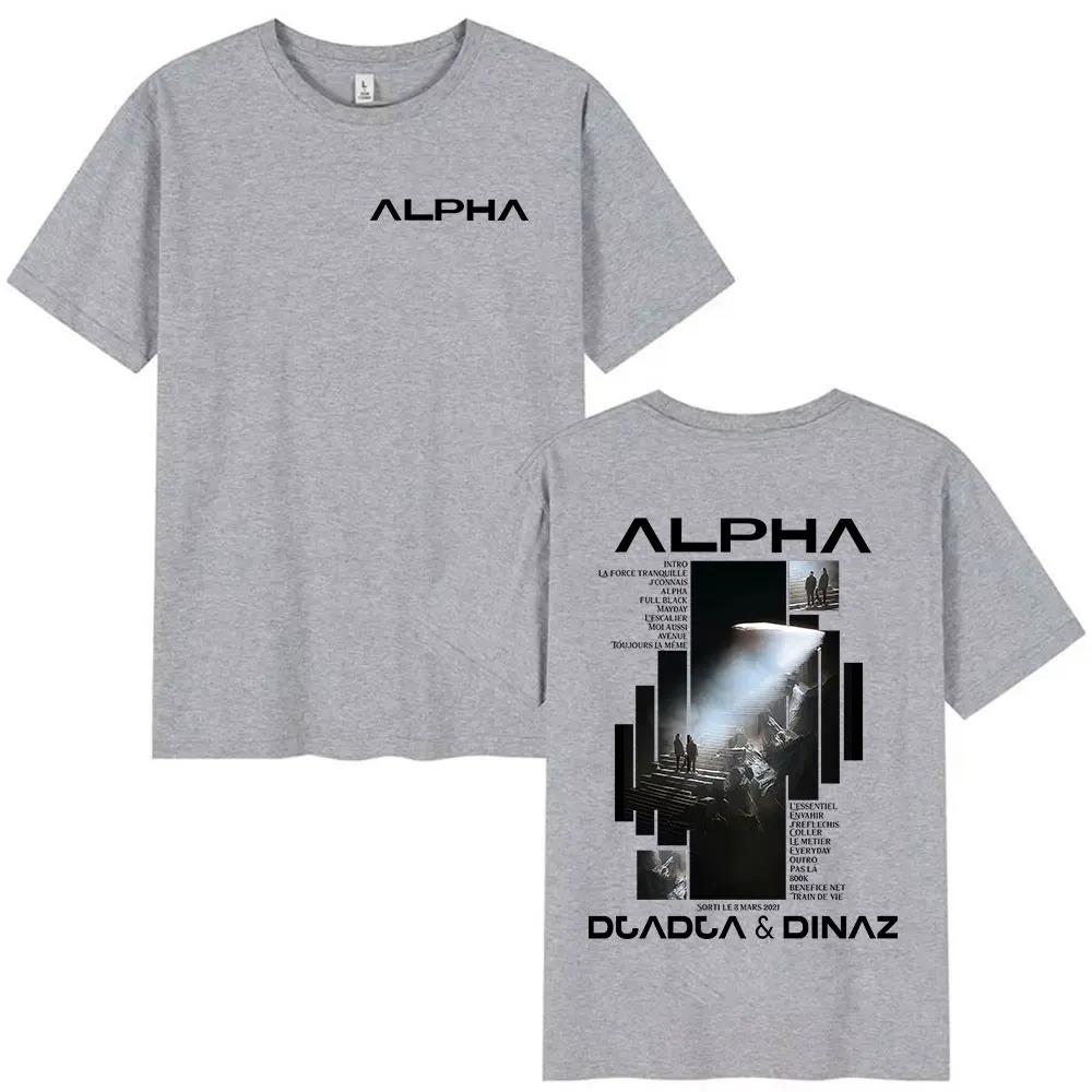 Rappare Alpha Djadja & Dinaz Album 2025 Grafiska T-shirts Herr Hip Hop Gotisk Kortärmad Tröja Streetwear Större Storlek Lös