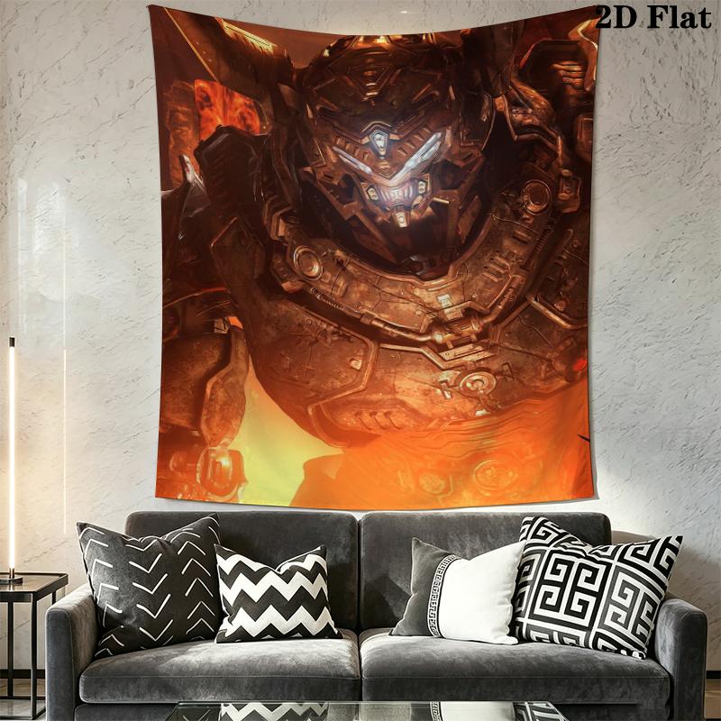Doom Wall Tapestry Aesthetic Wall Hanging Printed Fabric Blanket Decorative Tapestries for Bedroom Living Room Home Decor