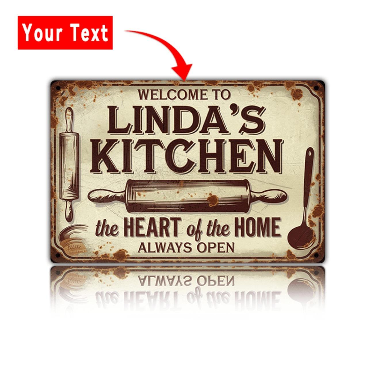 Personalized Custom Metal Wall Art Sign 30x20cm Home Decor Kitchen Decoration Christmas Gift белый