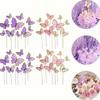 Mixed Size Butterfly Cake Decoration, 3D Pink and Purple Butterfly Paper Cupcake Decoration, Birthday and Wedding Party Supplies