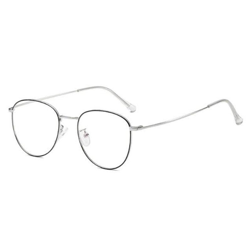 Classic Round Women's Metal Frame Optical Eyeglasses Anti Blue Light Computer Oval Eyeglasses Diopter 0 -1.0 -2.0 To -6.0