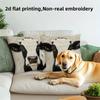 Rustic Farmhouse Cow Pillow Covers Set Of 2 Faux Embroidery 2D Print Soft Linen Feel For Sofa Bed Living Room Country Decor