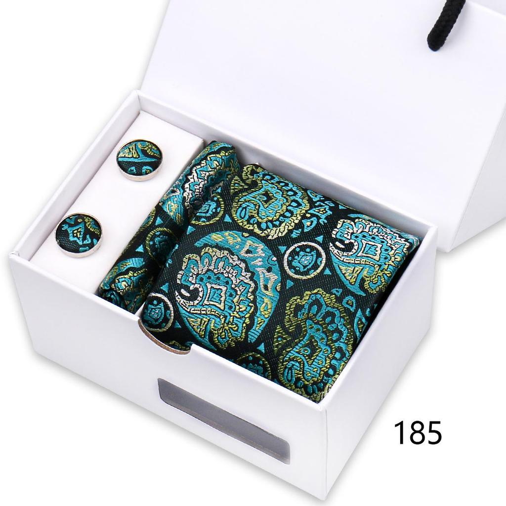 Men's High-End Polyester Tie & Pocket Square Set for Weddings and Formal Wear