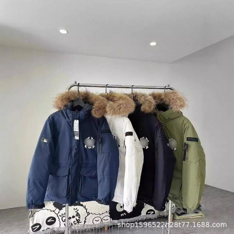 Unisex Mid-Length Parka With Faux Fur Collar 80-85% Duck Down Fill Warm Waterproof Winter Coat Outdoor City Wear