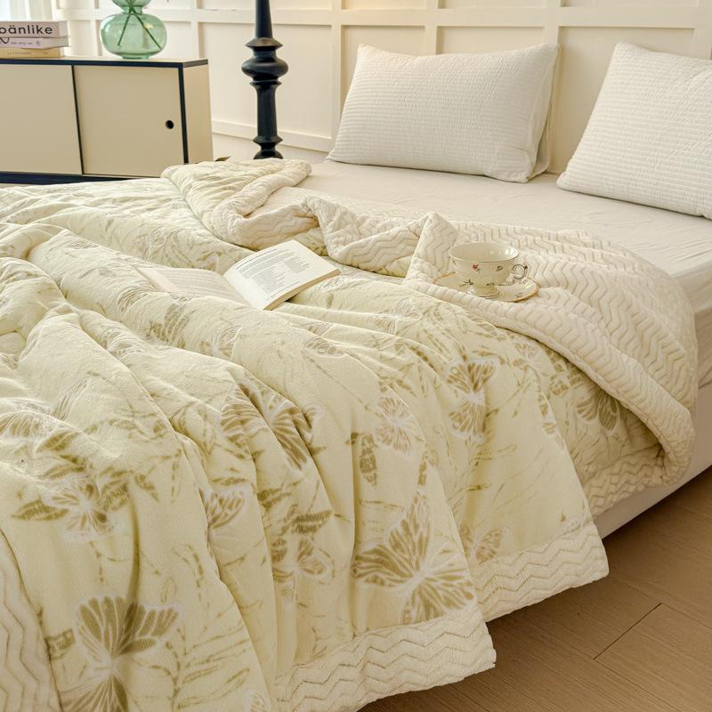 Soft Flannel Throw Blanket Lightweight Warm Bed Blanket For Bedroom Couch