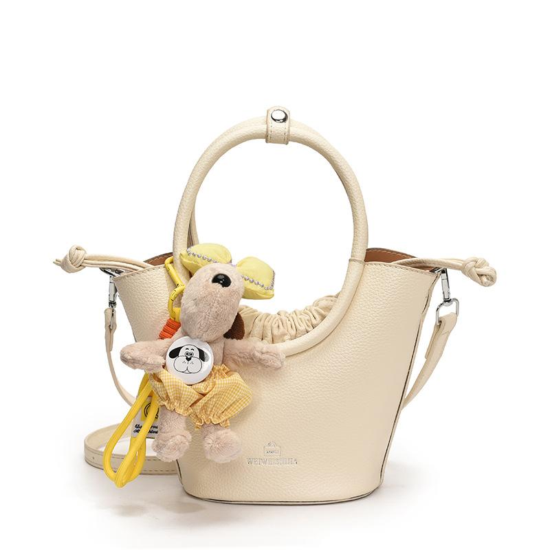 

Новая Мода Портативная Сумка-Ведро Женская Однотонная Сумка на Плечо Универсальная Сумка-Мессенджер no pendant белый