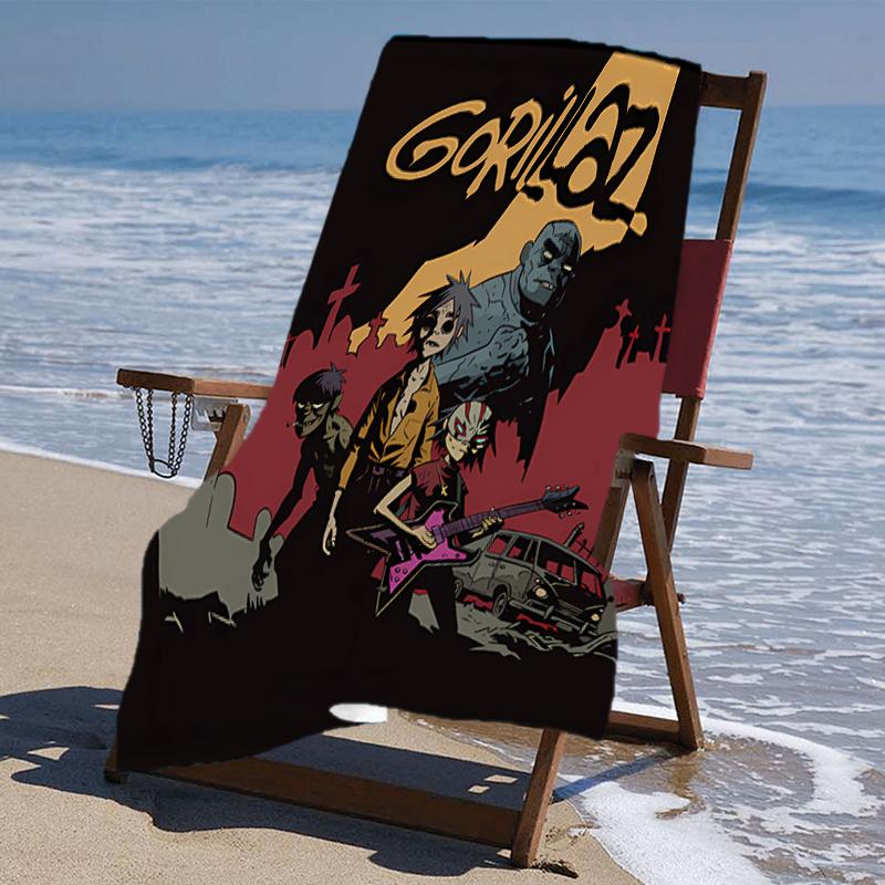 Beach Towel with G-Gorillaz Band Pattern - Soft,absorbent,machine Washable Lightweight&Modern,swimming,Travel Essentials