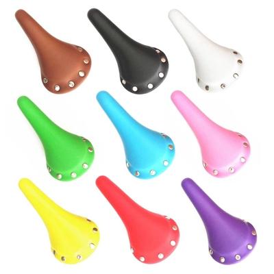 Bike PU Leather Single Speed Bicycle Riding Saddle Bike Seat Cushion Fixed Gear Saddle Rivet Saddle