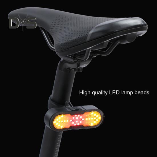 Lampă din spate pentru bicicletă Telecomandă rezistentă la apă Semnal de întoarcere Lampă de avertizare de siguranță pentru bicicletă, reîncărcabilă de tip C MTB Road Mountain Bike.