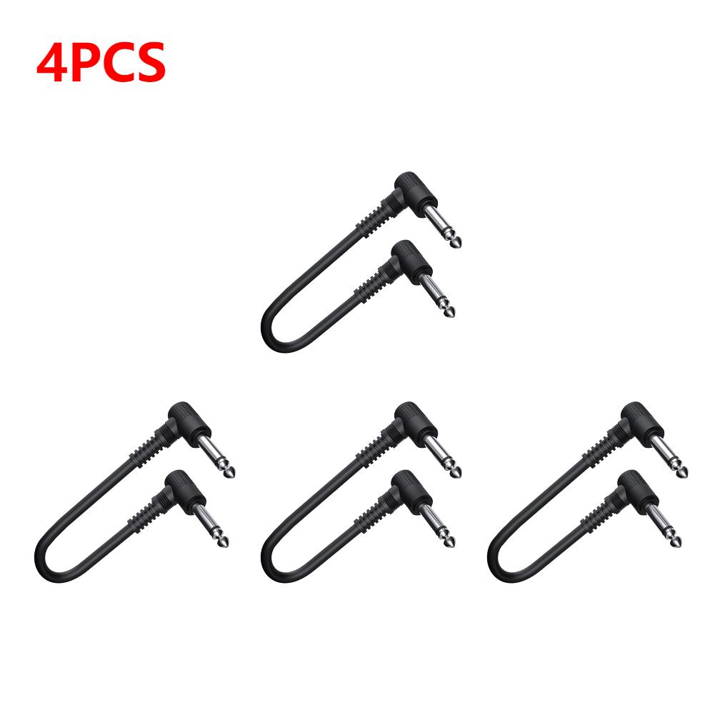20-4PCS 15cm 6.35mm Lightweight Guitar Electric Effect Pedal Cable Amplifier Patch Cord Guitar Bass Guitar Music Accessories
