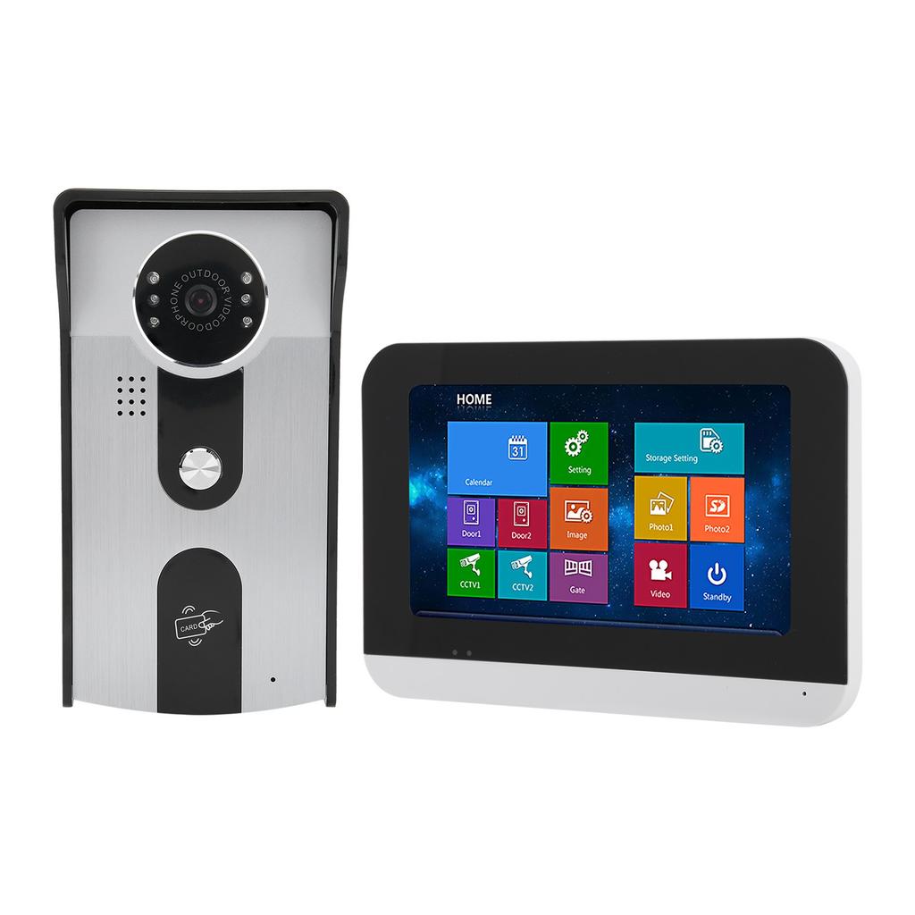 7in Smart Video Door Phone LCD Display Touch Screen Unlock Night View Access Control System for