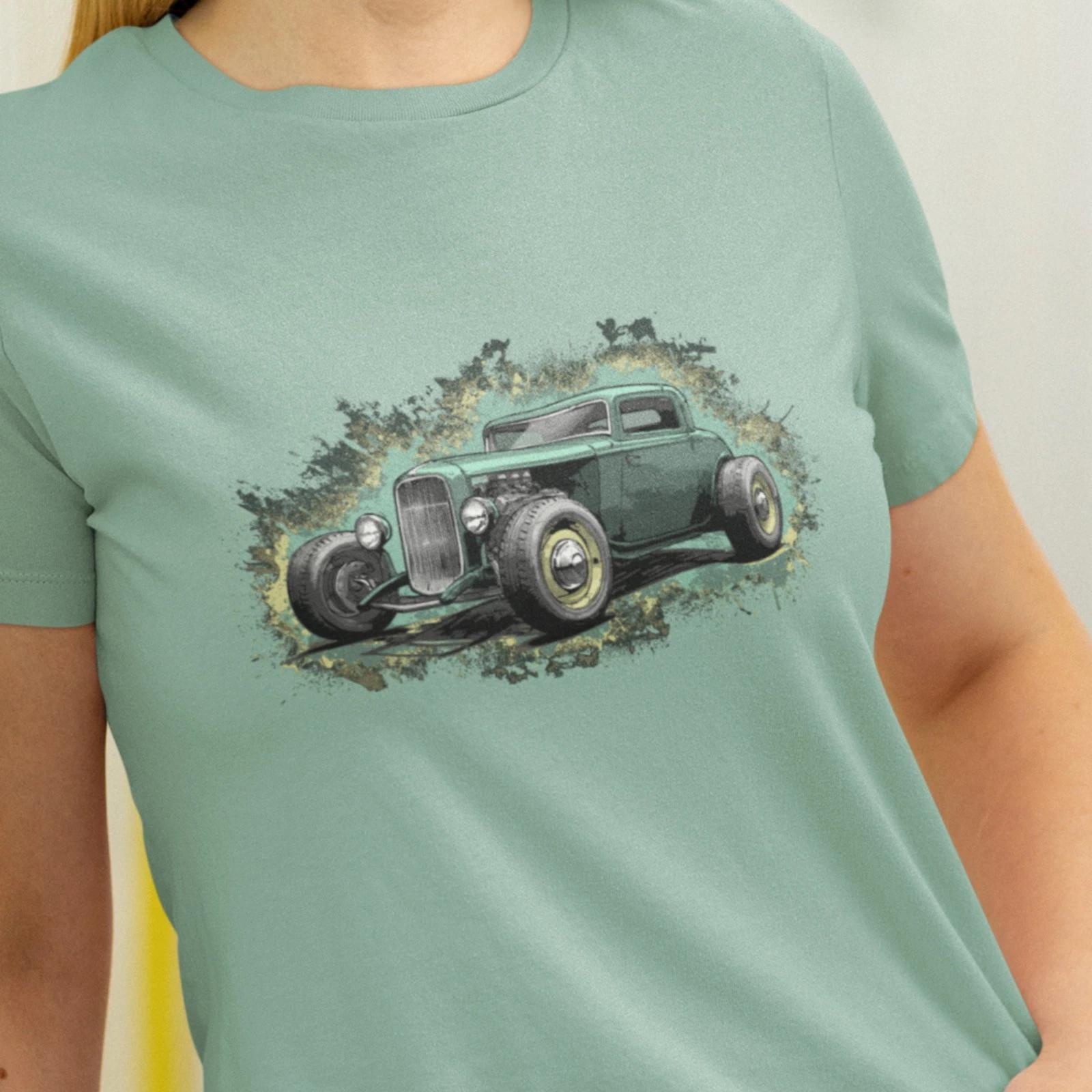32 Ford Hot Rod Unisex t-shirt: Green 1932 Ford Coupe L