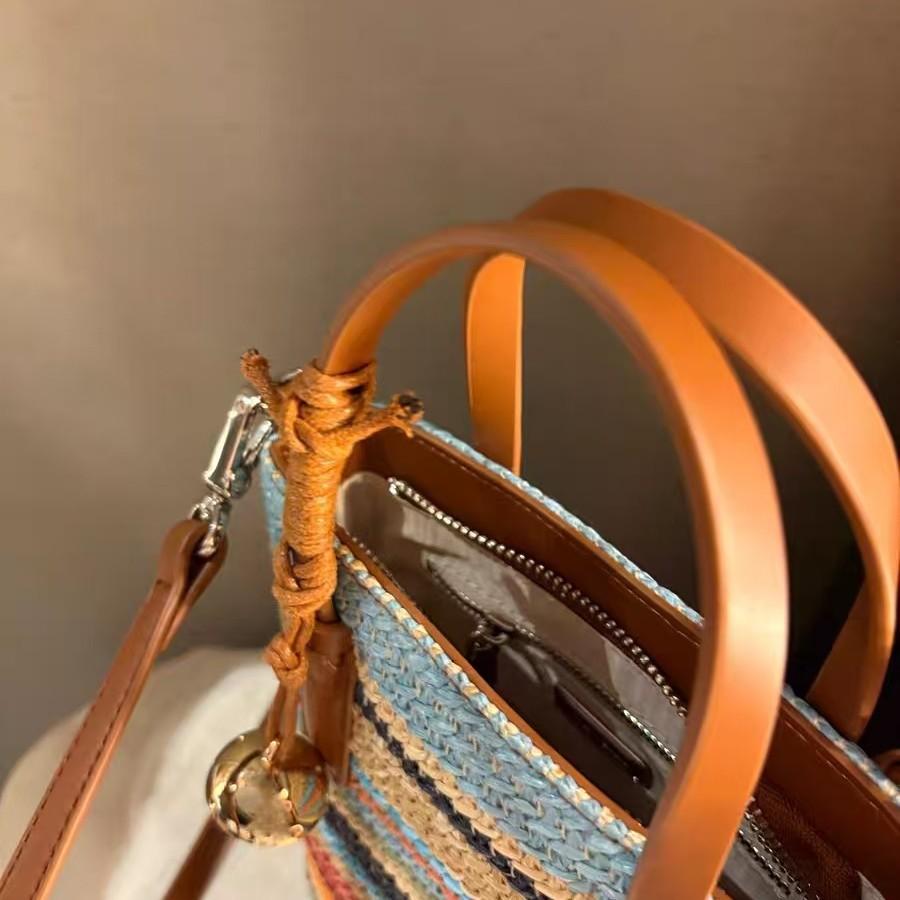 Nanfeng Versatile Trend Pana Holiday Bucket Bag Women's 2025 New Summer Hand Woven Bag Crossbody Bag